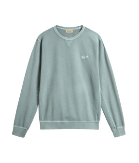 Woolrich Garment Dyed Crewneck Sweaters Lichtgroen Cfwosw0261mrut4040