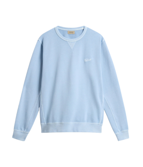 Woolrich Garment Dyed Crewneck Sweaters Lichtblauw Cfwosw0261mrut4040