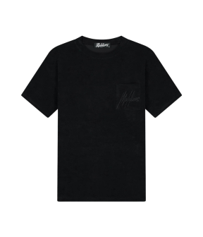 Malelions Signature Towelling T-shirt T-shirts Zwart Mm3-ss25-25