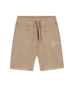 Malelions Signature Towelling Shorts Shorts Taupe Mm3-ss25-26