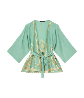 Greek Archaic Kori  Kimonos Groen S25k-260184