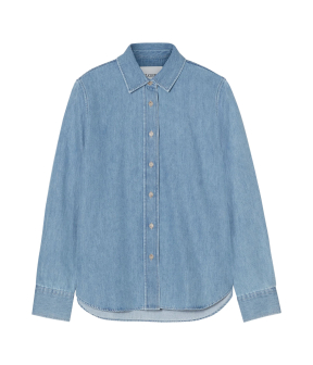 Closed Classic Shirt Visible Placket Blouses Lichtblauw C94715-16c-3h