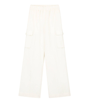 ØlÅf Cotton Linen Cargo Pants Cargo Off White W210401