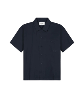 ØlÅf Sun Linen Shirt Korte Mouw Overhemden Donkerblauw M210304