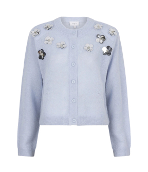 Dante 6 Fawn Sequin Cardigan Vesten Lichtblauw 252409