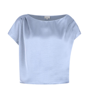 Dante 6 Roam Satin Drapey Top Tops Lichtblauw 252113