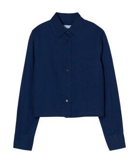 Closed Cropped Classic Shirt Blouses Donkerblauw C94375-19y-27