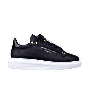 Benjamin Berner Monogram Embossed Sneakers Zwart Bnj20190843