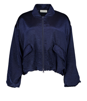 Femmes Du Sud Jk-0017 Jackets Donkerblauw Lacy Satin
