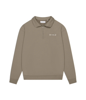 Croyez Etiquette Half-zip Sweaters Olijf Cr2-pf25-02