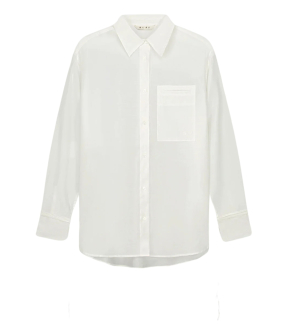 Olaf Semi-sheer Tie Detail Shirt Blouses Off White W220303