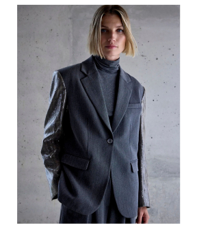 Femmes Du Sud Bl-0007 Blazers Donkergrijs Cher Sequins