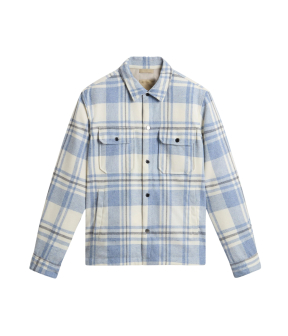 Woolrich Wool Check Alaskan Shirt Jacket Lange Mouw Overhemden Blauw Cfwoos2018mrut3046