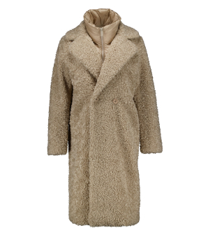 Bomboogie Fur Long Coat  Zand Cw9360 Sfc5