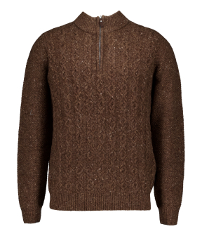 Fynch Hatton Zip Troyer  Donkerbruin 1510360