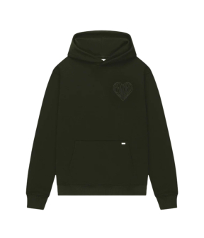 Croyez Stitched Heart Hoodies Donkergroen Cr2-fw25-19