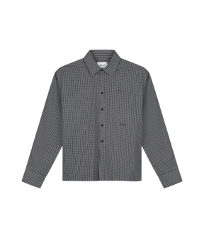 Olaf Checked Boxy Shirt Lange Mouw Overhemden Donkerbruin M230303
