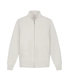 Olaf Zip Through Knitted Mock Neck Vesten Off White M230703