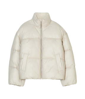 Closed Cropped Puffer Jacket Puffer Jassen Beige C97216-69f-22