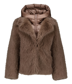 Bomboogie Woman Fur Coat  Taupe Gw9148_frl5