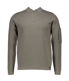 Genti Polo Zip Ls Polos Groen K4117-1258