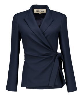 Natan Veste Jacket With Belt Blazers Donkerblauw Edal-j8tkn02