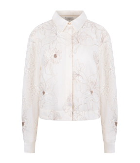 Nukus Adora Blouse Embroidery  Ecru Nks02167