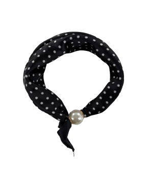Tim &  Simonsen Chloe Scarf W. Magnetic Pearl Sjaals Zwart Tsj467 Small Dot Black