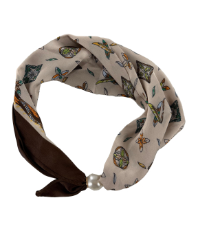 Tim &  Simonsen Chloe Scarf W. Magnetic Pearl Sjaals Beige Tsj467 Figures