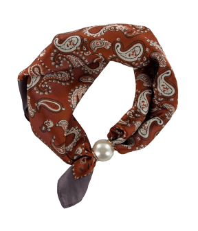 Tim &  Simonsen Chloe Scarf W. Magnetic Pearl Sjaals Bruin Tsj467 Paisley Cayenne