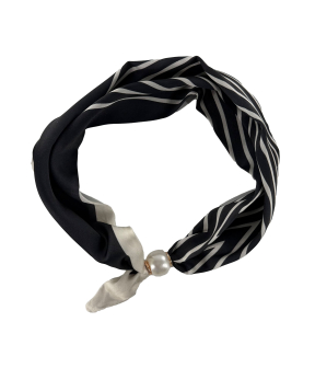 Tim &  Simonsen Chloe Scarf W. Magnetic Pearl Sjaals Zwart Tsj467 V-stripes Black