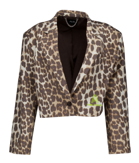 Alix The Label Ladies Woves Animal Cropped Blazer Blazers Bruin 2602402565