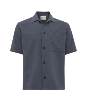 Genti Sunset Monogram Korte Mouw Overhemden Donkergrijs S4197-2001