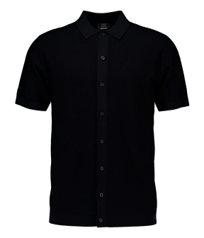 Genti Shirt 8 Buttons Ss Vesten Zwart K4125-1260