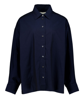 Closed Cape Shirt Blouses Donkerblauw C94619-24p-22