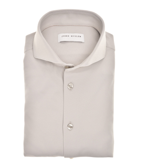 John Miller Overhemd Slim Fit  Lichtgrijs 5142675