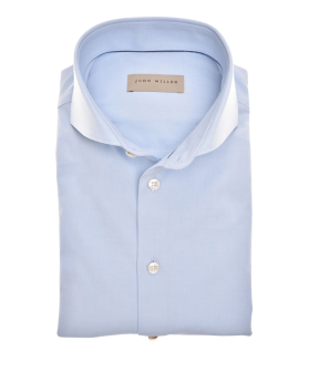 John Miller Overhemd Slim Fit  Lichtblauw 5346517