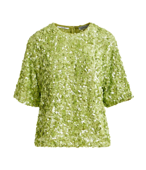 Essentiel Antwerp Sequin Top Tops Groen Juli