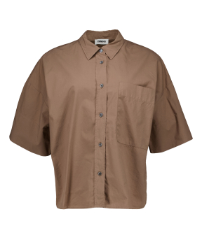 Zenggi Poplin Boxy Shirt Blouses Bruin X04-1031 631