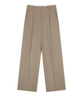 Olaf Linen Tailored Trousers Pantalons Taupe W240408