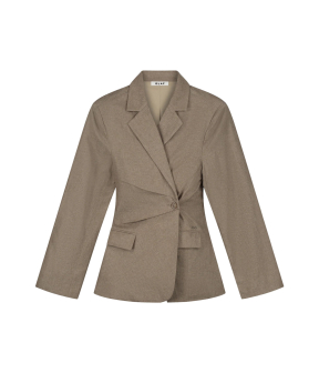 Olaf Asymmetric Linen Blazer Blazers Taupe W240506