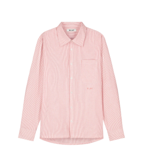 Olaf Oversized Stripe Oxford Shirt Lange Mouw Overhemden Koraal M240302