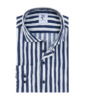 R2 132.wsp.020 Lange Mouw Overhemden Donkerblauw 132.wsp.020