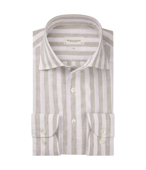 Profuomo Ppxh10019 Lange Mouw Overhemden Beige Ppxh10019