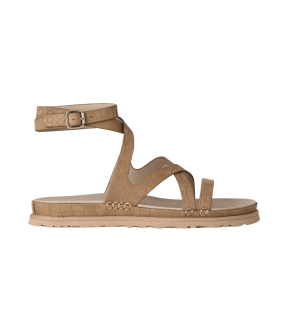 Ugg Goldengaze Embossed Ankle Wrap Sandalen Beige 1178570