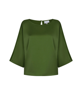 Dante 6 Risette Flowing Satin Top Tops Groen 261306