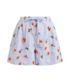 Essentiel Antwerp Embroidered Mini Shorts Shorts Lichtblauw Jelena