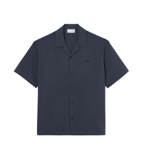 Lacoste 1hc1 Men's S/s Woven Shirt Korte Mouw Overhemden Blauw Ch2355-61