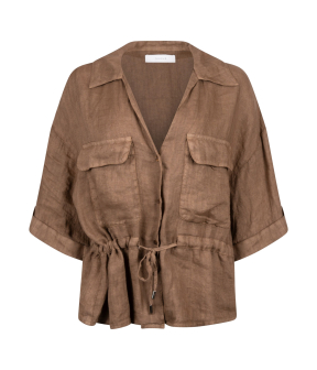 Nukus Elma Blouse  Donkerbruin Nks02251