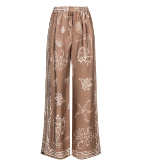 Nukus Valerie Pants Print Pantalons Donkerbruin Nks09106